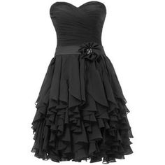 black bridesmaid dresses. Ok love the dress bur for the flower on the strape it needs to be a new shade Beaded Dress Short, Beaded Dress Long, Blue Chiffon Dresses, Cocktail Prom Dress, Chiffon Dress Short, Chiffon Cocktail Dress, Blue Dress Short, Long Blue Dress, Blue Homecoming Dresses