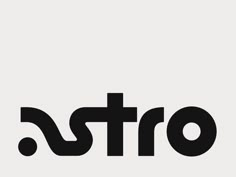 the word astro written in black on a white background