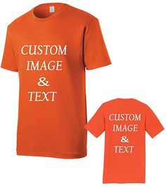 Customized T-Shirt, Upload Photos, Type Text, Custom Gifts, Personalized with Your Own Design All sizes from S - 4XLarge Available We have 41 colors. You will see 8 colors for t-shirt but for other colors you can ask to us with e-mail or you can text to us with conversation page. PERSONALIZE YOUR OWN FAN FAVORITE TEE add names upload photos, type your text, design like you always wanted, personalize from the front side as well as backside DECENTLY FIT TEE will make you feel comfortable, you'll b Basic Orange Short Sleeve Shirt, Solid Color Crew Neck T-shirt With Letter Print, Basic Orange Crew Neck T-shirt, Orange Relaxed Fit T-shirt With Letter Print, Orange Relaxed Fit T-shirt With Text Print, Basic Customizable Cotton T-shirt, Orange Short Sleeve T-shirt With Letter Print, Basic Orange Cotton T-shirt, Orange Short Sleeve T-shirt With Text Print