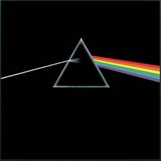 the dark side of the moon with a rainbow