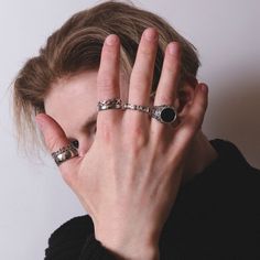 Grunge Ring, Rings Aesthetic, Grunge Jewelry, Mens Rings Fashion, Signet Ring Men, Dope Jewelry, 6 Rings, Men's Jewelry Rings, Fashion Ring