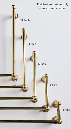 an image of brass door handles and knobs labeled in english or french words on white background