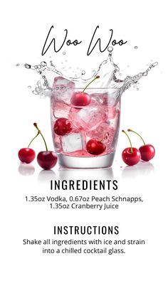 an advertisement with cherries and ice in it