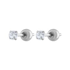 Celestial Crystal Studs in Titanium (Silver) Classic Silver Internally Threaded Cartilage Earrings, Classic Silver Internally Threaded Piercings, Silver Diamond Internally Threaded Piercings, Everyday Internally Threaded White Gold Piercings, Classic Silver Piercings With Prong Setting, Classic Internally Threaded Piercings With Cubic Zirconia, Celestial Crystal, Ear Party, Cartilage Piercing