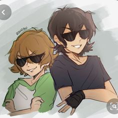 two young people with sunglasses on their faces