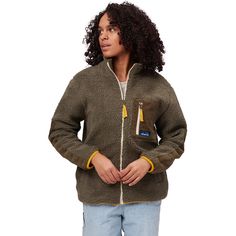 Nothing compliments cold winter weather better than our Pearsoll Sweatshirt from Kavu. Its fleece is piled on heavy for a substantially warm feeling when we swing it on. A corduroy chest pocket doesn't leave it looking bland while elbow patches increase durability. Modern Cowgirl, Stand Up Collar, Sherpa Jacket, Elbow Patches, Winter Weather, Womens Fleece, Sherpa Fleece, Outerwear Women, Hand Warmers