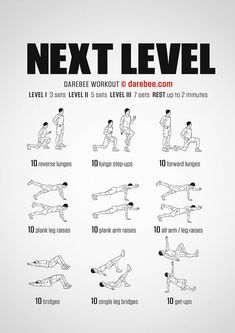 the next level workout poster shows how to do it