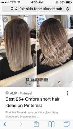 Short Ombre Hair, Different Hair, Unique Hair, Balayage Hair Blonde, Pinterest Hair, Blonde Hair Color, Ombre Hair