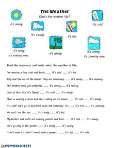 the weather worksheet for kids