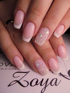 Accurate nails, Beige and white nails, Body nails, Exquisite french manicure, French manicure ideas 2017, French manicure with rhinestones, Nails of natural shades, Natural nails French Manicure Designs, French Nail Designs, Best Nail Art Designs, Super Nails, New Nail Art, Ideas Nails, Trendy Nail Design