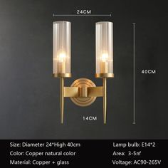 The Palermo Postmodern Copper Wall Sconce is a sleek and modern addition to any space. Made from high-quality copper, this wall sconce provides a stylish and durable lighting solution. With its unique design and warm copper finish, it adds a touch of elegance to any room. SPECIFICATIONS: Light Source: LED (Included) Installation Type: Wall Mounted Item Type: Wall Lamps Warranty: 1 Year Number of light sources: 1 Dimmable: No Material: Copper, Glass Shade Direction: Up Power Source: AC Shade Type: Clear Glass Model Number: ZHT-13 Usage: Daily Lighting Smart Device: No Voltage: 90-260V Copper Wall Light, Entryway Chandelier, Unique Light Fixtures, Pendant Lighting Dining Room, Dining Room Light Fixtures, Bedroom And Living Room, Luxury Bedroom, Kitchen Lighting Fixtures, Copper Wall