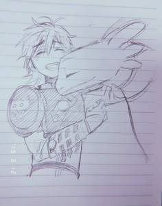 a drawing of an anime character holding a baseball bat