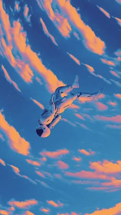 an airplane flying through the sky with clouds