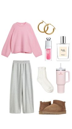 Pink Ugg Outfit, Home Look Outfit, Oufits Casual, Casual Preppy Outfits, Trendy Outfits For Teens, Cute Outfits For School, Cute Comfy Outfits