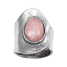 PRICES MAY VARY. Let this statement ring take center stage. A gorgeous pink rhodochrosite is framed by a wide band, adding to the dramatic impact of this piece. This bold ring will turn heads with its rich hue and subtle details. With this eye-catching design, you can rock any style. Consider ordering one size up as the wide nature of this ring may cause it to fit snugly. The piece comes with a '.925' sterling silver stamp as a symbol of guaranteed product quality. Sterling silver, natural rhodo Silversmith Rings, Chunky Silver Jewellery, Howlite Jewelry, Silversmithing Jewelry, Chrysoprase Ring, Rock Rings, Pink Rhodochrosite, Unusual Rings, Bold Rings