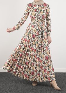 Modest Dresses, Hijab Fashion, Sleeve Dress, Floral Dress, Inside Out, Long Sleeve Dress, Long Sleeve, Floral, Dresses