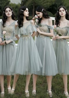 Sequin Bridesmaid, Green Tulle, Sequin Bridesmaid Dresses, Dress Bride, Short Prom Dress, Elegant Dresses For Women, Applique Dress, Short Prom, Prom Party Dresses