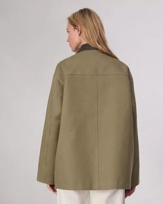 Cassidy Cotton Jacket - Army | rag & bone Leather Collar, Womens Size Chart, Cotton Jacket, Full Sleeves, Ulla Johnson, Outerwear Women, Rag & Bone, Full Sleeve, Urban Fashion