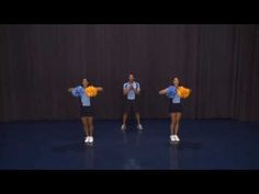 the cheerleaders are performing their routine on stage