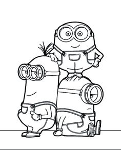 the minions from despicables coloring pages with two minion characters on them