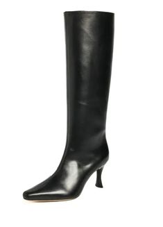 These modern boots are crafted with genuine leather, bringing a touch of luxury to your winter and spring wardrobe. The pointed toe and knee-high height create an elegant silhouette, while the short plush insole and synthetic lining provide comfortable wear. Slip them on and step out in style with the thin 3" heels. Leather Long Boots, Long Leather Boots, Platform Pumps Heels, Modern Boots, Bowling Shoes, Mens Athletic Shoes, Cross Training Shoes, Heel Slippers, Safety Boots