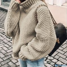 Orcajump - Solid Turtle Neck Pullover Sweater, Casual Long Sleeve Sweater For Fall & Winter, Women's Clothing Shawl Patterns, Floral Print Blouses, Acrylic Material, Knit Patterns, Short Sleeve Blouse, Printed Blouse, Sleeve Sweater, Dance Wear, Winter Women