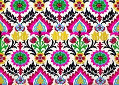 colorful floral pattern on white background