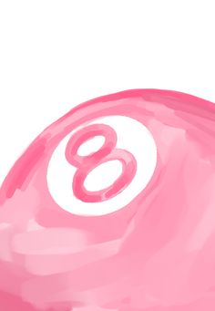 a pink object with the number eight on it