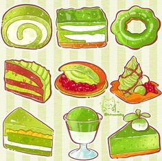 a bunch of different types of cakes and pastries