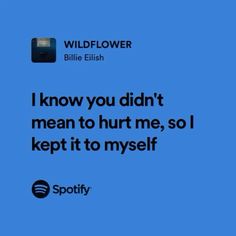 Wildflower Billie Eilish Lyrics, Billie Eilish Quotes Lyrics, Wildflower Billie Eilish, Billie Eilish Aesthetic Lyrics, Billie Eilish Quotes, Billie Lyrics, Quotes About Music, Lyrics Deep