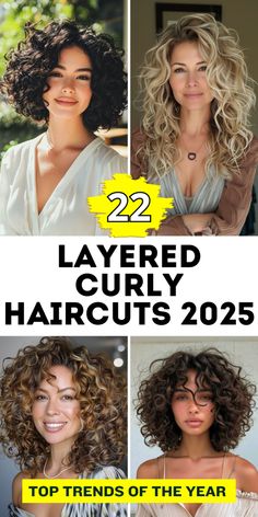 22 Layered Curly Haircuts 2025: Stylish Ideas for Voluminous Curls Permed Hairstyles With Curtain Bangs, Layers With U Shape, Medium Long Haircut Curly Hair, Long Lob Curly Hair, Curly Haircut Back View, Curly Hair Rounded Layers, Natural Curly Hair Haircut, Medium Permed Hairstyles Shoulder Length, Plus Size Wavy Hairstyles