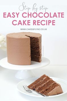 Easy to make Chocolate Cake Recipe with Chocolate Buttercream Frosting Yummy Chocolate Cake, Chocolate Cake Recipe Easy, Easy Chocolate Cake, Chocolate Buttercream Frosting, Tasty Chocolate Cake, Chocolate Buttercream, Perfect Cake