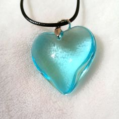 Blue Glass Heart Choker Necklace Blue Heart Charm Necklace For Gift, Blue Double Heart Charm Necklace, Blue Heart Charm Necklace For Valentine's Day, Blue Double Heart Necklace With Heart Charm, Blue Heart Necklace For Valentine's Day, Blue Glass Heart Beads Jewelry, Blue Glass Jewelry With Heart Beads, Blue Heart Beads Heart-shaped Necklace, Blue Heart Beads Heart Necklace