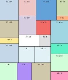 a large group of different colored squares with numbers on each one and the other side