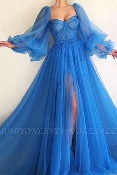 Formal Wear Dress Bodice Prom Dress, Blue Long Prom Dress, Evening Dresses Uk, Foto Tips, Blue Evening Dresses, Cute Prom Dresses, Ball Gowns Evening, فستان سهرة, A Line Prom Dresses