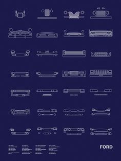 an image of different types of cars in blueprint