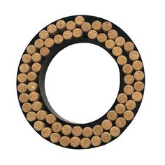 a circle made out of wine corks is shown on a white background in this image