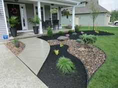 the front yard is clean and ready to be used as a landscaping area for this home