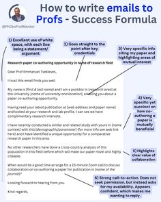 a cover letter for a resume with the words how to write emails to proffs - success formula