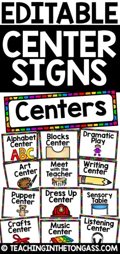 an editable center sign is shown with the words, letters and numbers on it