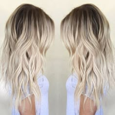 Ombre, Balayage Hairstyles for Women, Girls - Wavy Hair Cuts for Medium, Long Hair Root Melt, Ash Blonde Balayage, Wavy Haircuts