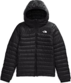 Functional Hooded Puffer Jacket By The North Face, Black Hooded Insulated Puffer Jacket, Black Puffer Jacket With Double-lined Hood For Outdoor Activities, Black Hooded Puffer Jacket For Hiking, Black The North Face Sporty Puffer Jacket, Black Sporty The North Face Puffer Jacket, Black Sporty Puffer Jacket By The North Face, The North Face Black Hooded Jacket For Outdoor, Black The North Face Hooded Jacket For Outdoor