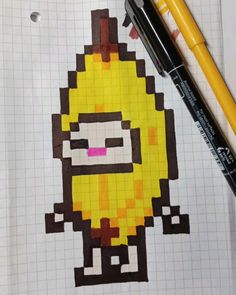 a drawing of a cartoon character made out of lego blocks and crayon pencils