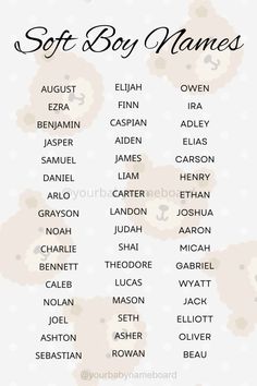 the names of soft boy names