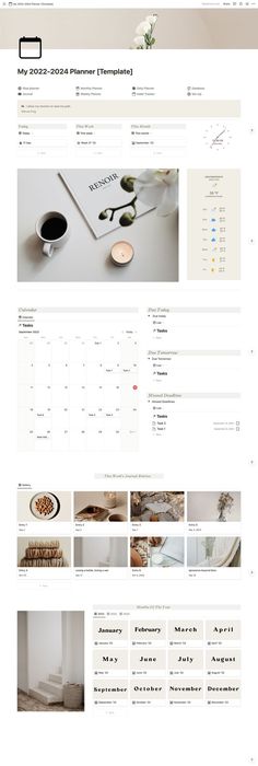 beige notion digital planner Notion Planner Template, Digital Planner Template, Free Planner Templates, Daily Planner Printables Free, Aesthetic Notion, 2023 Aesthetic, Notion Planner, Marketing Planner