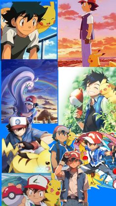 the pokemon movie is shown with many different characters and their name in each one's image