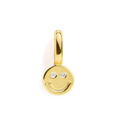 Bring joy to your jewelry collection with our Smiley Face Charm! This fun charm features a classic smiley face design that's perfect for adding a cheerful touch to any bracelet. Available in gold or silver, it clips on easily so you can mix and match to suit your mood or outfit. Whether worn alone or with other charms, the Smiley Face Charm is sure to brighten your day and your style. Add it to your collection for an instant mood boost and a playful look! Trendy Charms With Removable Details, Trendy Gold Charms For Everyday, Trendy Removable Charms For Everyday, Trendy Everyday Gold Charms, Playful Smiley Face Jewelry For Everyday, Smiley Face Round Jewelry For Friendship, Round Smiley Face Jewelry For Friendship, Cheerful Smiley Face Jewelry For Everyday, Cheerful Smiley Face Jewelry As Gift