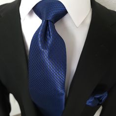 Treat yourself with a new pattern and splash of color to your look with this unique tie set. 100% Silk Handmade Package Includes: Tie, Pocket Square & Cufflinks. Length: 59" Width: 3.34" Warm iron if needed We offer FREE International Shipping World Wide! Blue Tie For Formal Father's Day, Blue Standard Tie For Business, Dapper Blue Tie Suitable For Gift, Dapper Blue Tie For Gift, Dapper Blue Tie As Gift, Elegant Blue Suit And Tie Accessories For Father's Day, Dapper Blue Business Ties, Elegant Blue Suit And Tie Accessories For Office, Blue Tie For Black Tie Event And Father's Day