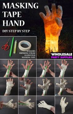 the instructions for how to make a glowing hand