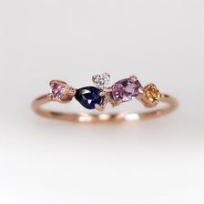 Sapphire and Diamond Stacking Ring Blue Sapphire Pink | Etsy Elegant Multi-stone Rose Gold Sapphire Ring, Elegant Multi-stone Sapphire Ring In Rose Gold, Elegant Rose Gold Multi-stone Sapphire Ring, Elegant Multicolor Sapphire Ring Birthstone, Multicolor Sapphire Wedding Jewelry, Multicolor Sapphire Jewelry For Weddings, Multistone Sapphire Ring In 14k Gold, Rose Gold Multi-stone Sapphire Ring, 14k Gold Multi-stone Sapphire Ring